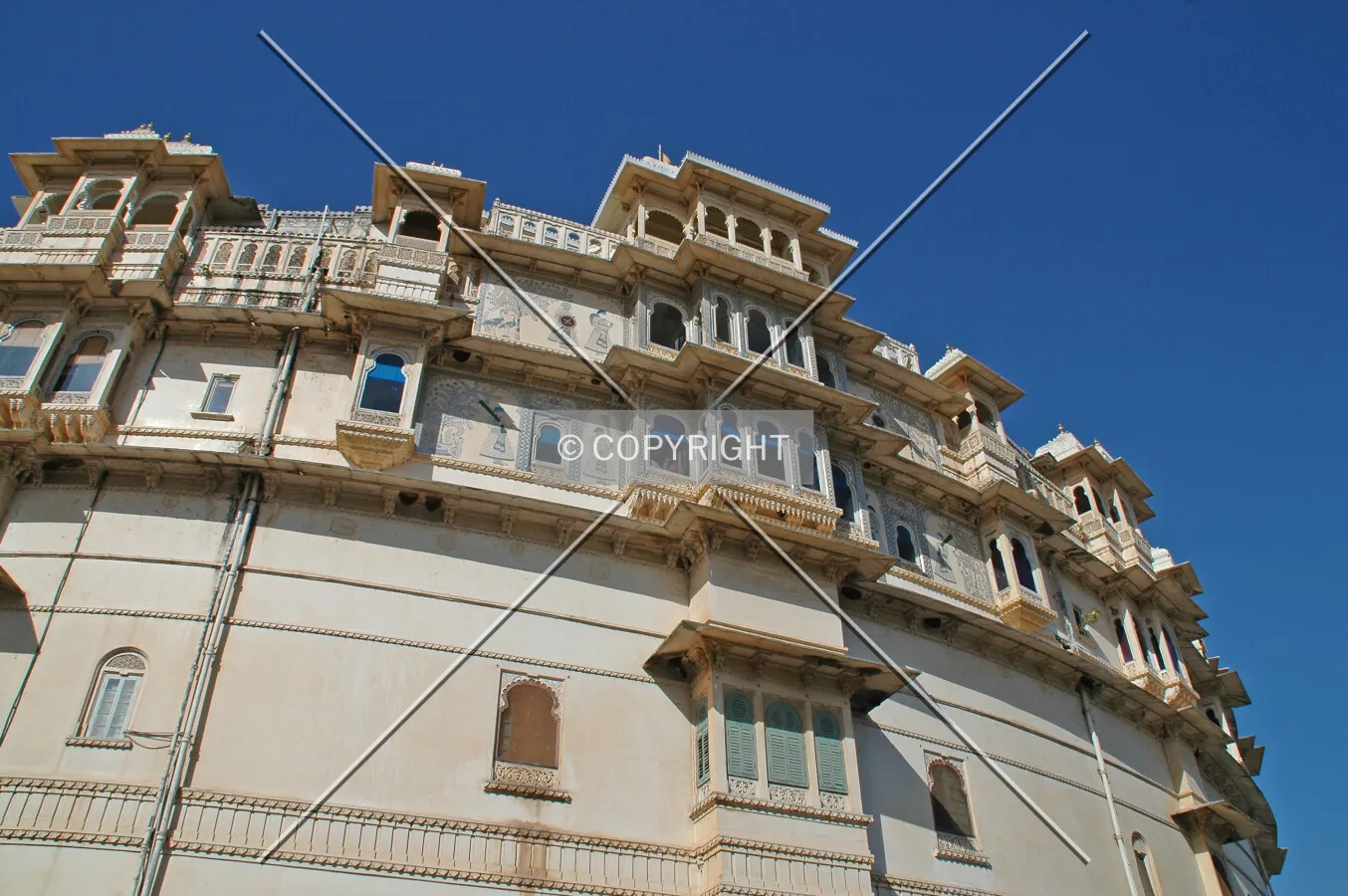 Looking up at the south facade