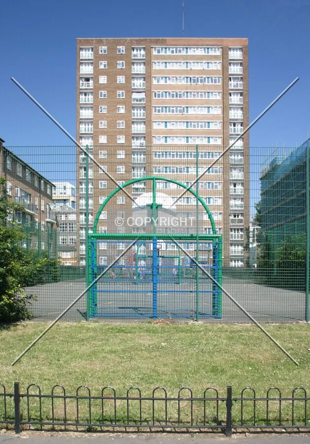 View east across a recreation ground from Chalgrove Road