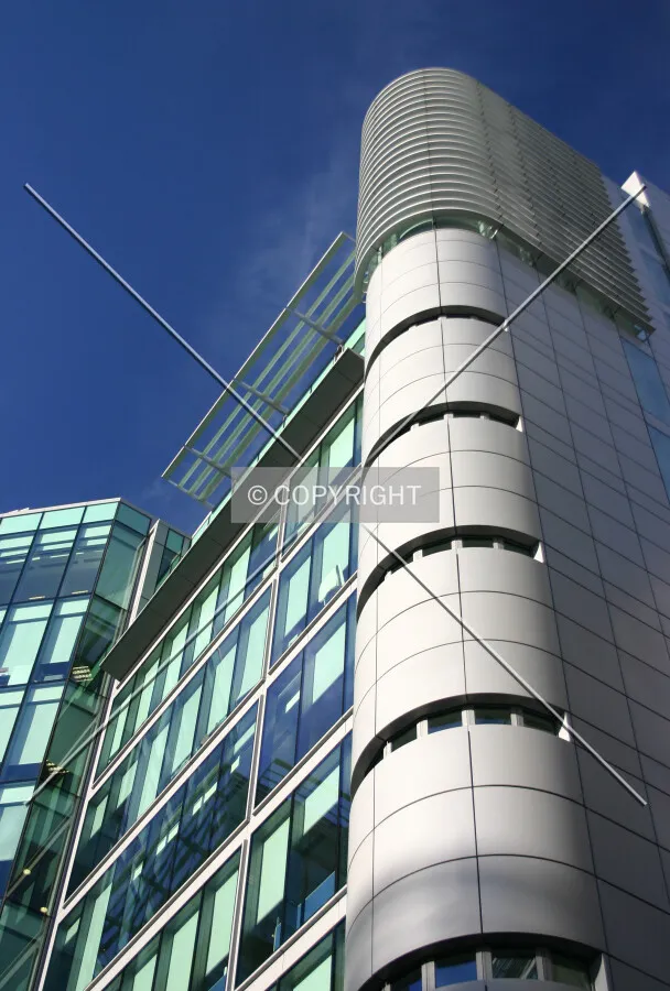 Looking up at the east corner from Sheldon Square