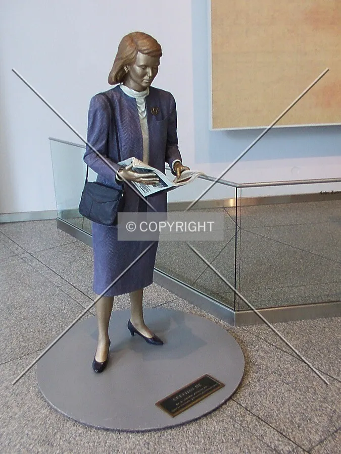 Sculpture near the reception desk