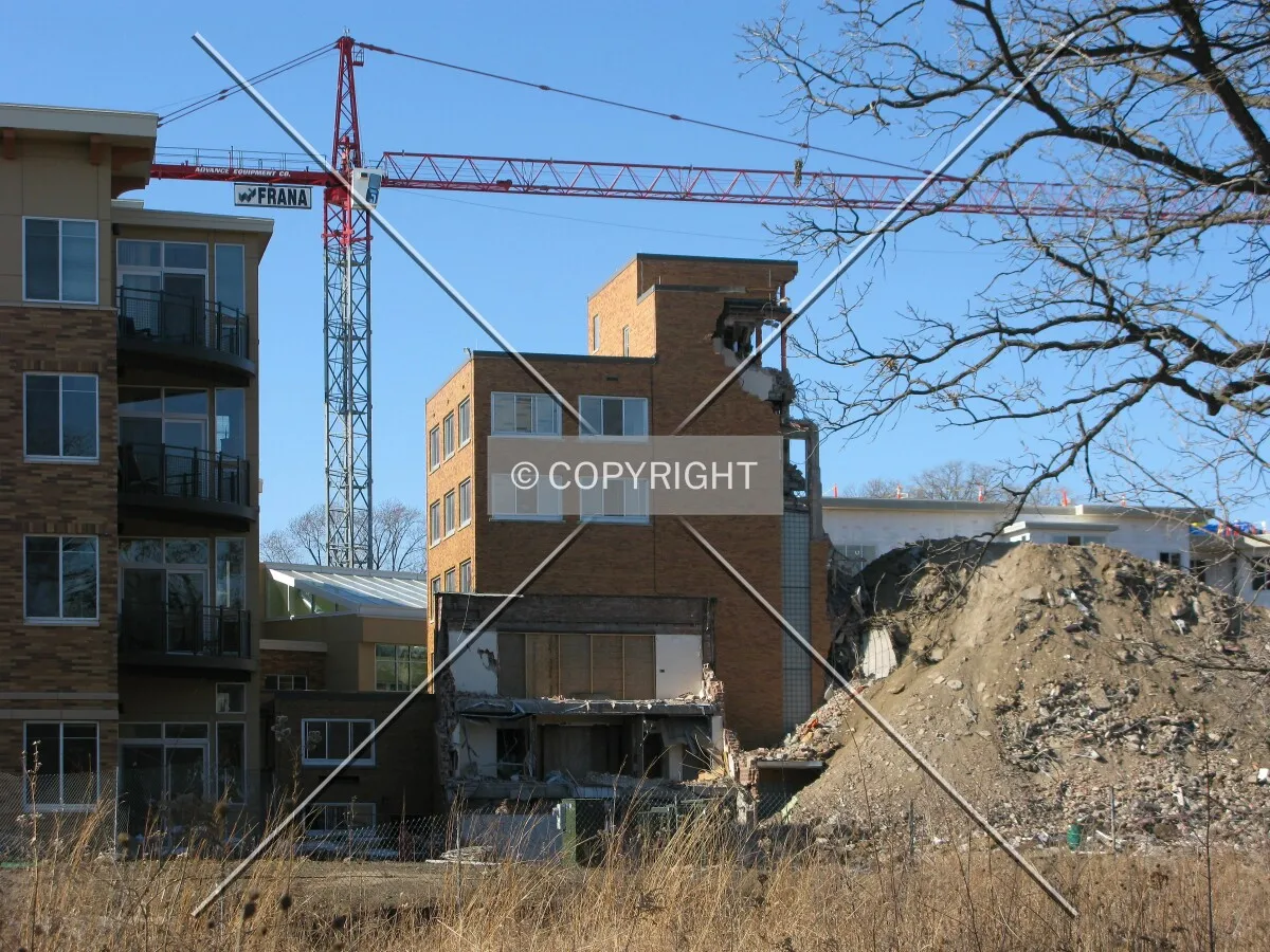 South end from Fairview Avenue, during demolition