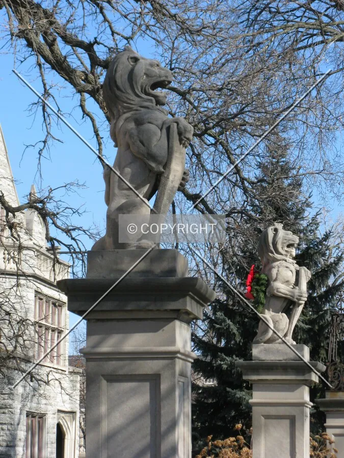 Lions atop the entrance gates