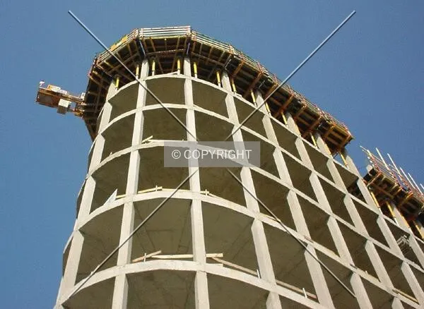 Concrete framework; as seen from ground level