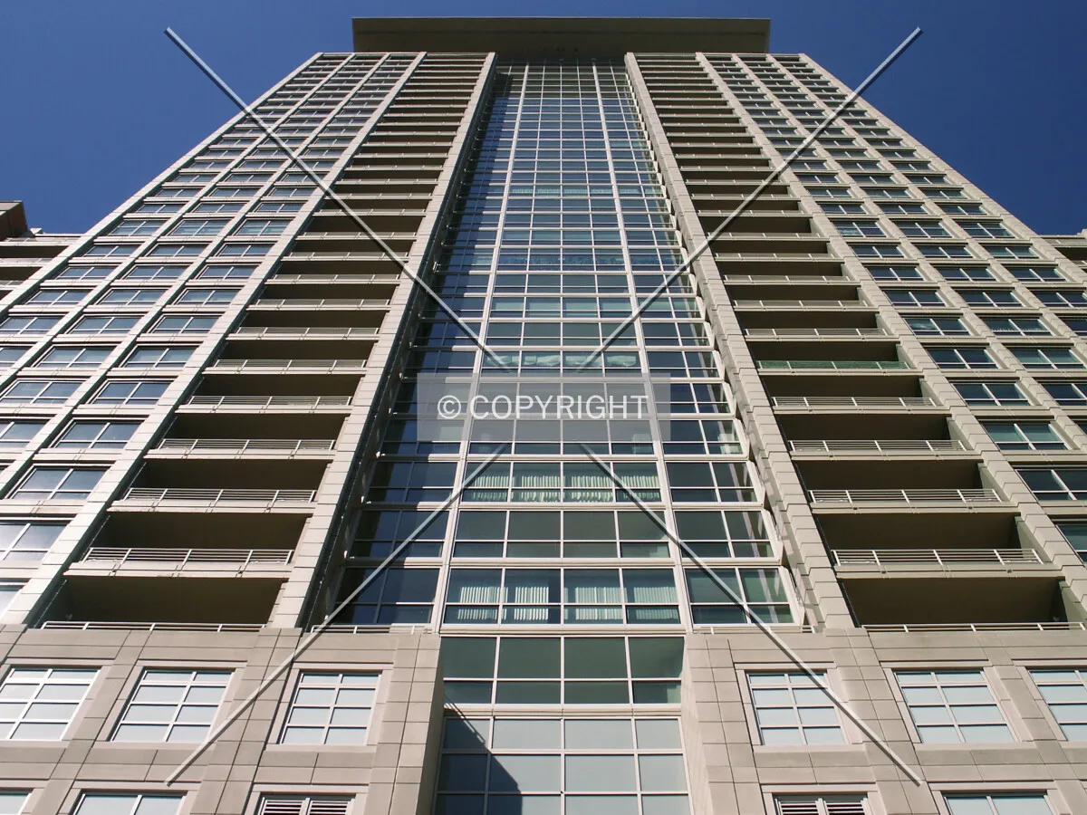 Looking up from the main entrance