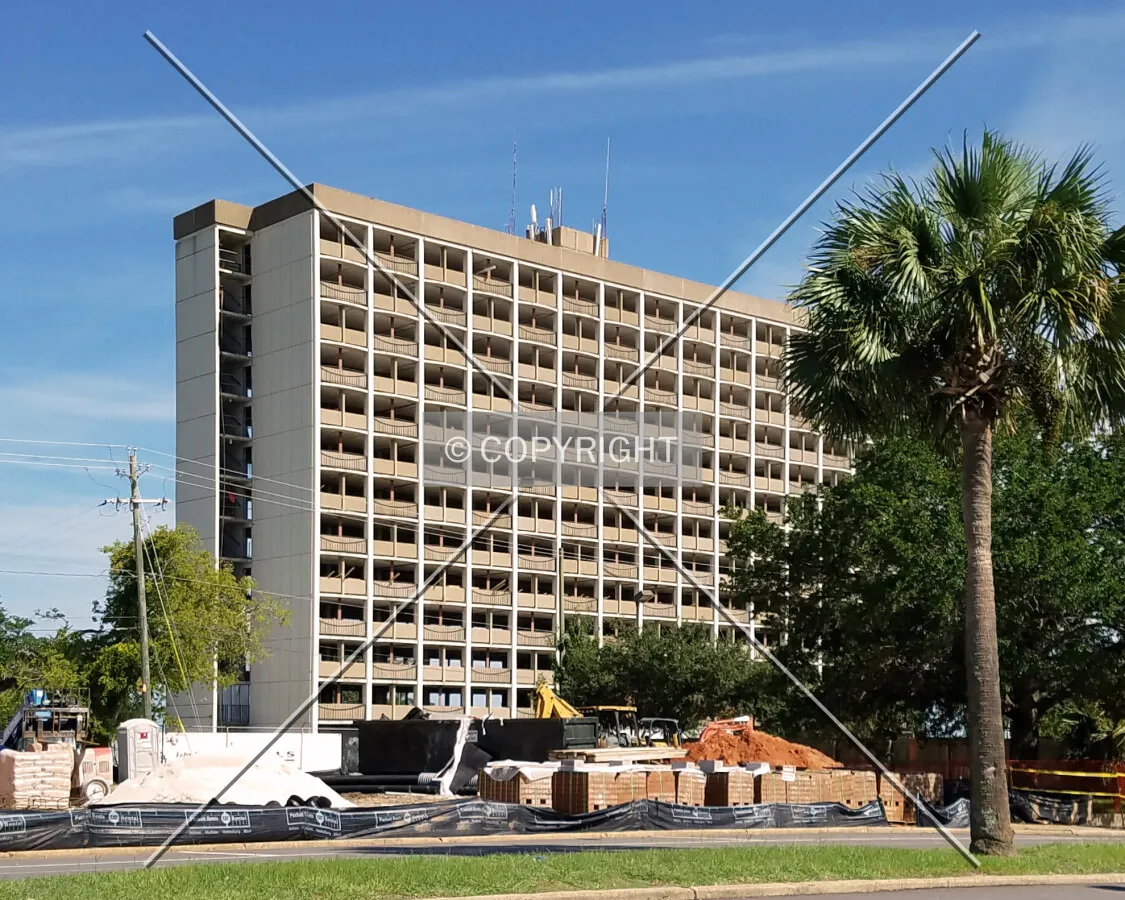 View from the northwest during renovation; August 29, 2016