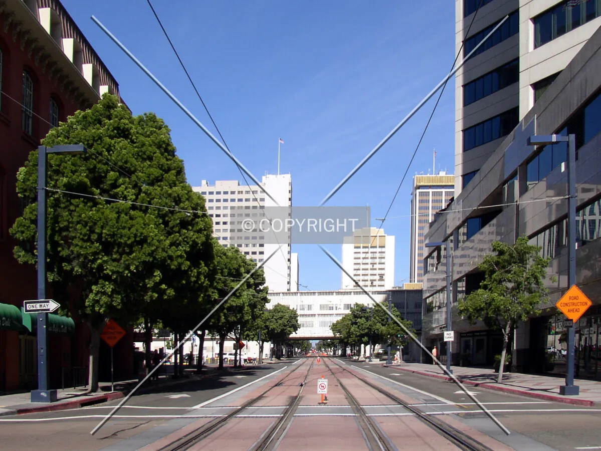 Looking east from Columbia Street