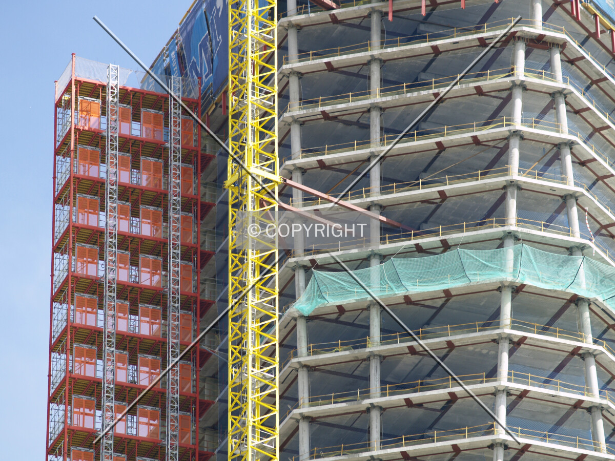 Detail of construction in the top floors