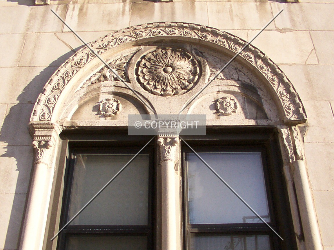 Window decoration on the north facade