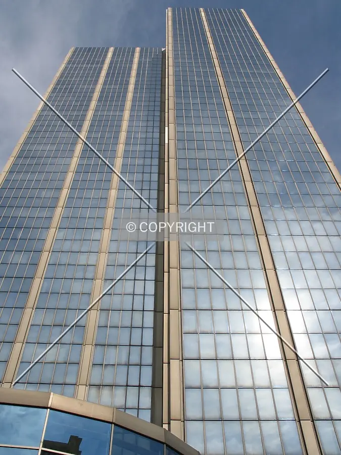 Looking up from the main entrance