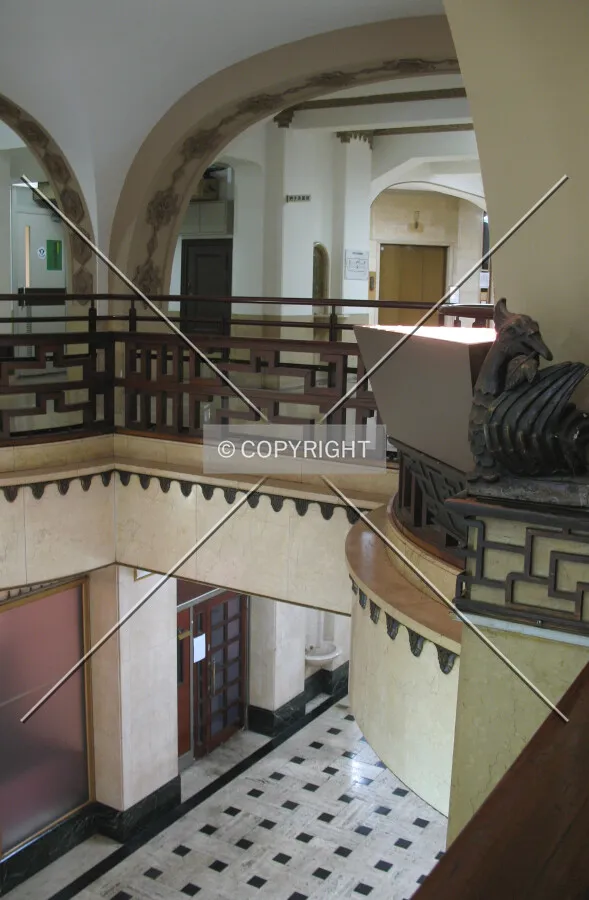 Detail of the second floor balconies