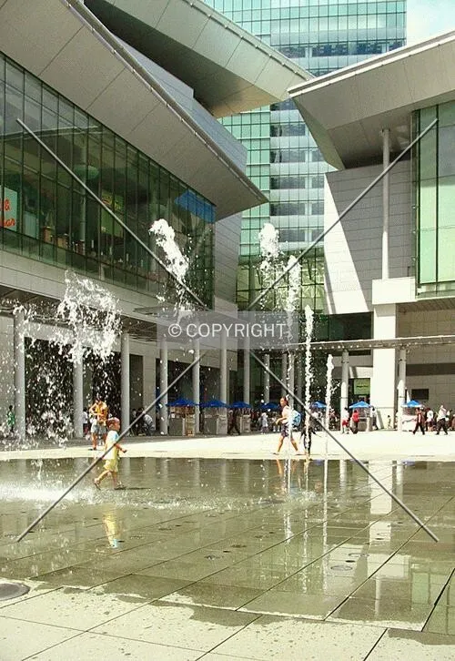 Water feature on main plaza