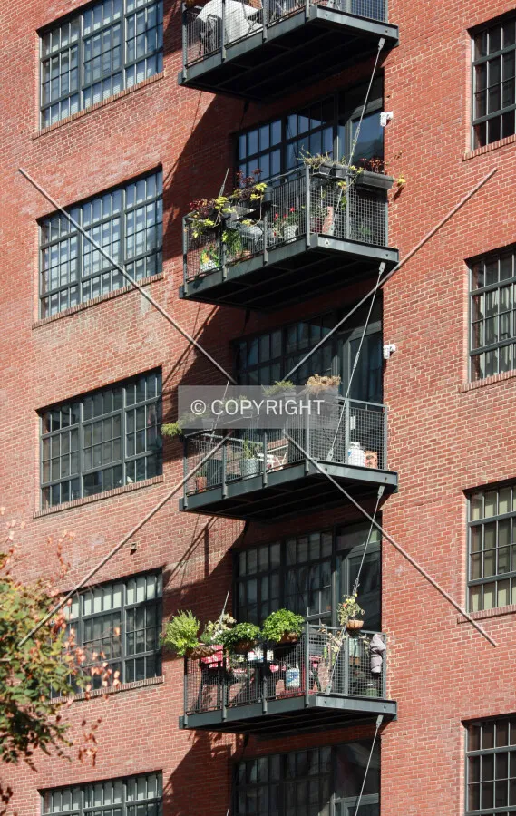 Balconies on the west facade; October 20, 2015