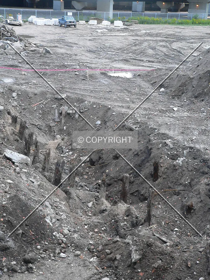 View to the southeast across the construction site