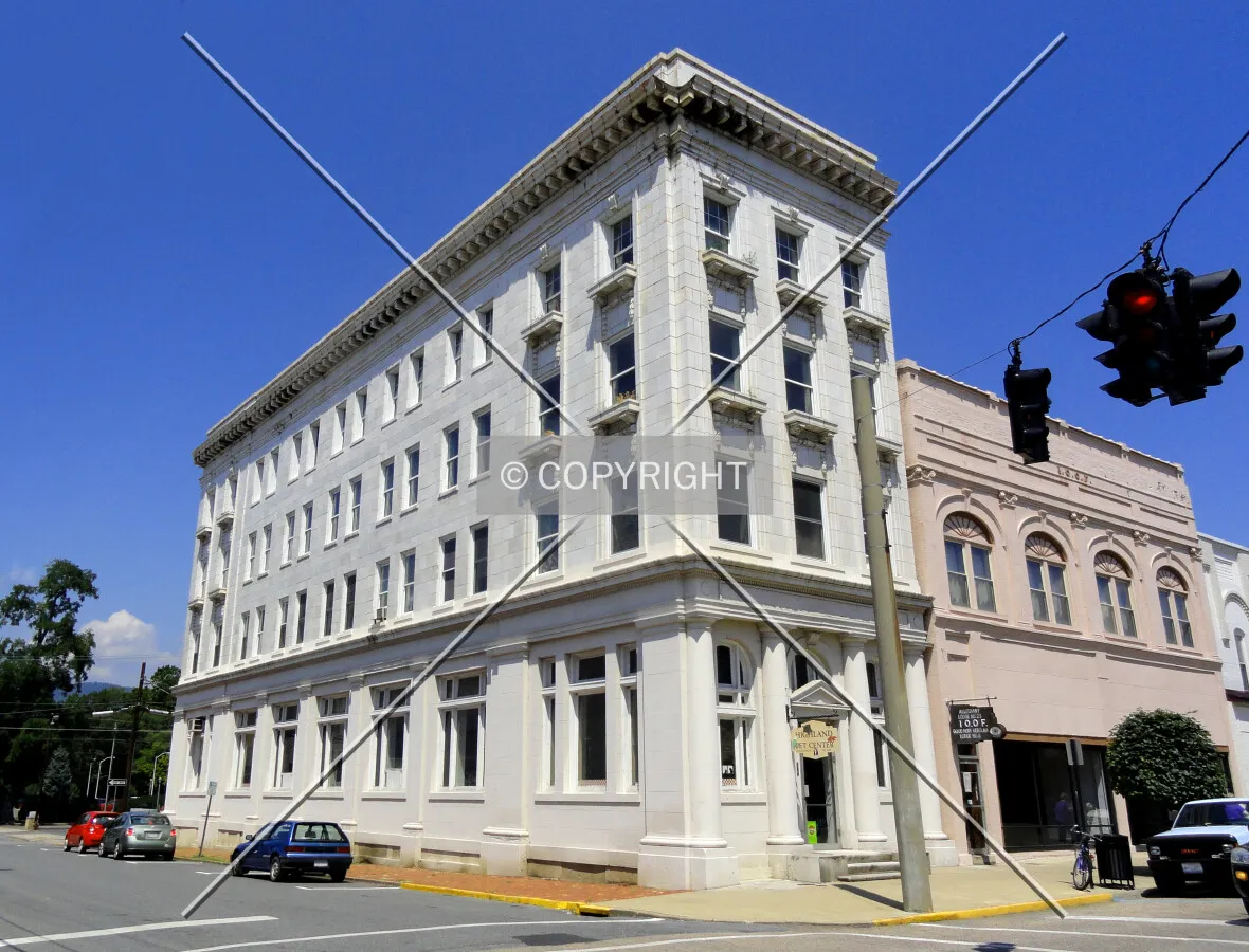 From the south across West Main Street