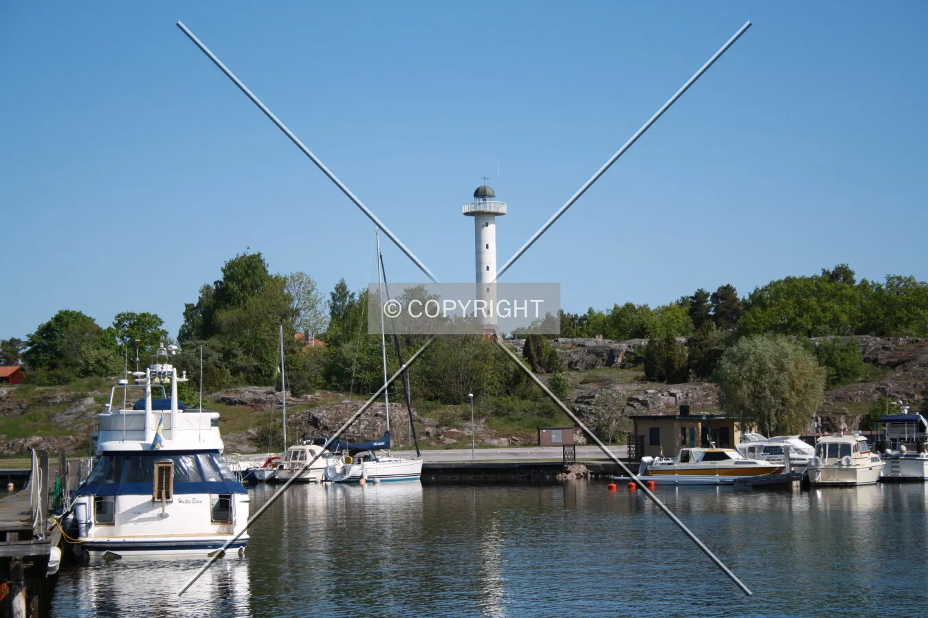 Västervik harbor and Unos Torn in the background