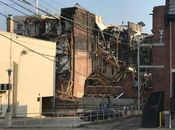 Rear view after being damaged by fire