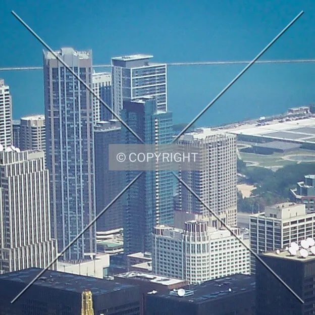Distant view from the Willis Tower observation deck to the southwest; August 29, 2008