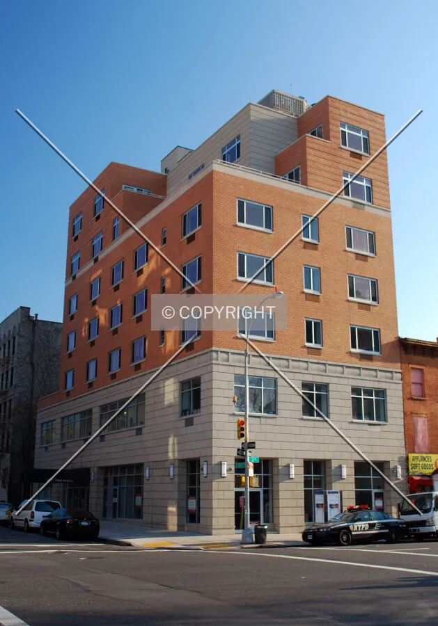 Viewed from the north along 3rd Avenue