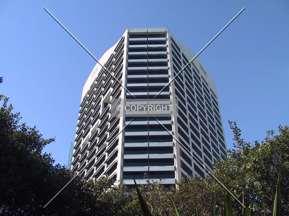 Looking up from Cockle Bay Wharf
