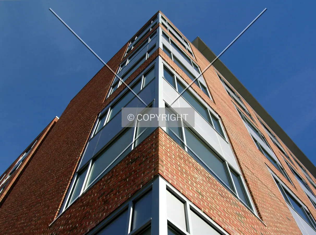 Looking up the northwest corner