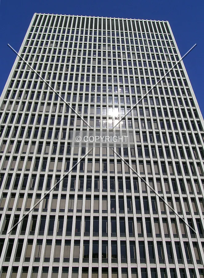 Looking up the eastern facade