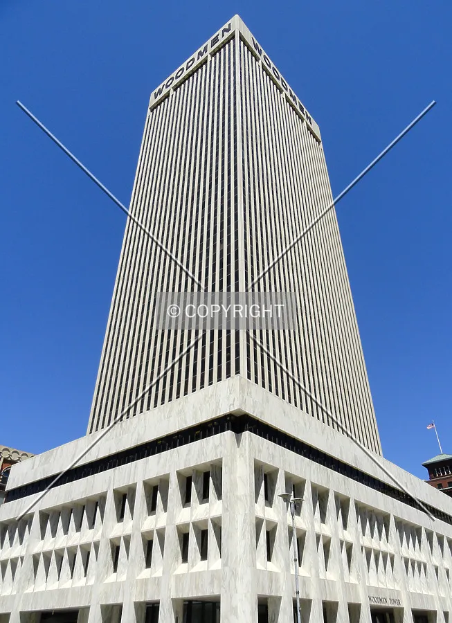 Looking up the southwest corner from Farnam Street