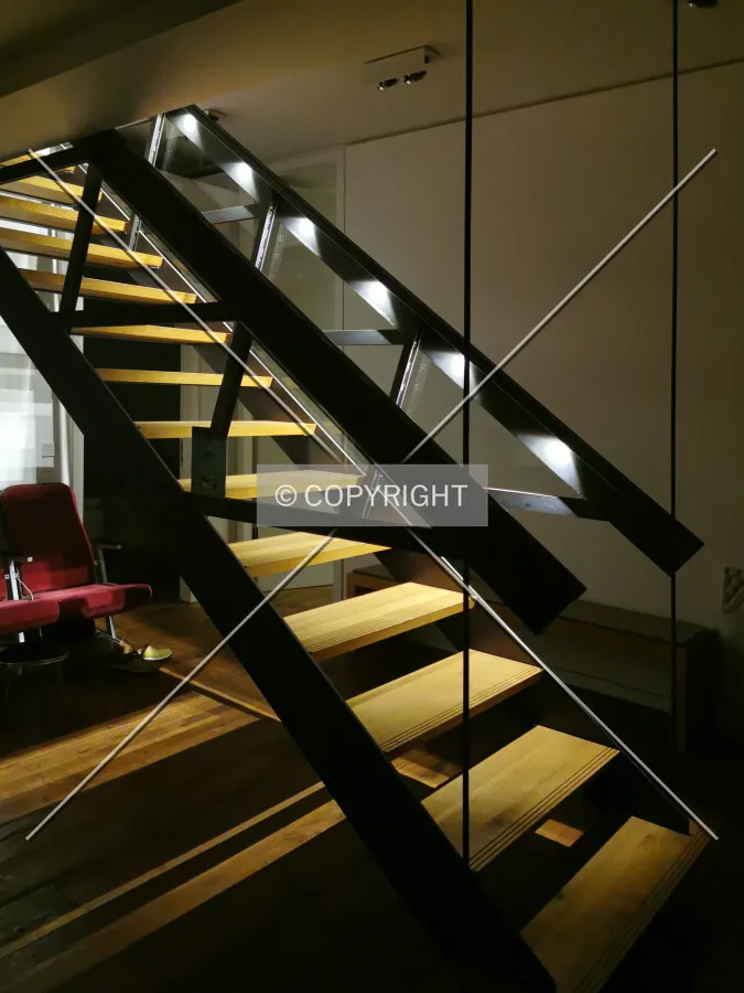 Stairs leading one floor up