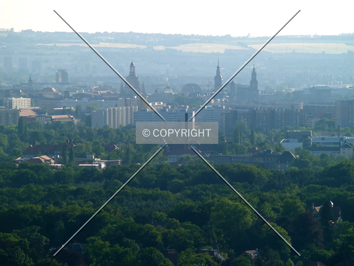 A view from a surrounding hill at the eastern side of the city