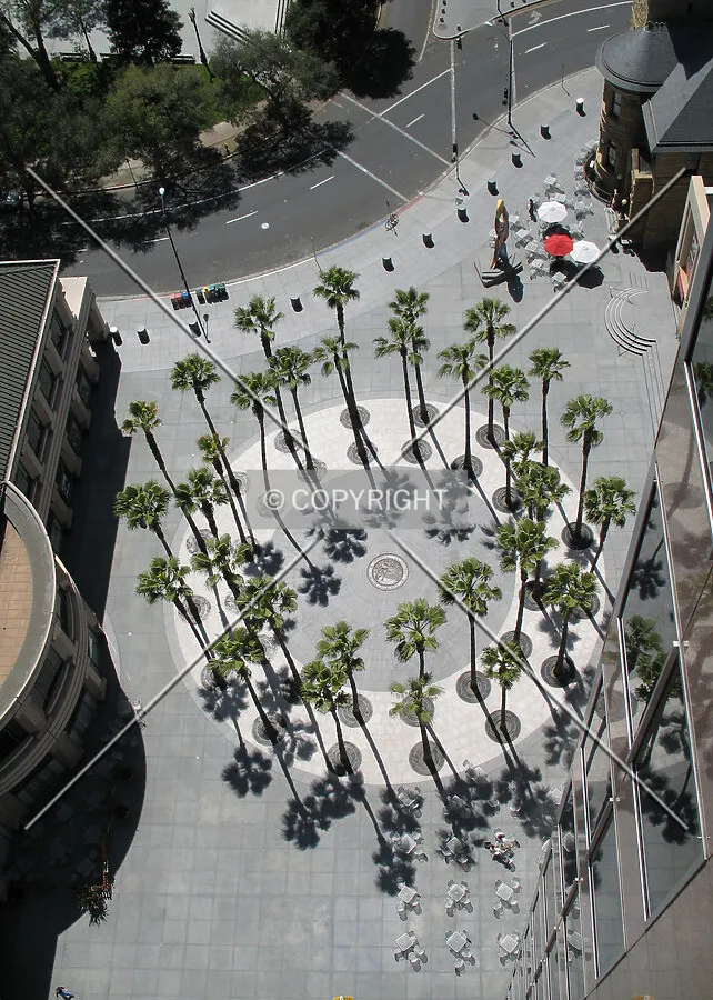 A view of the plaza from the top floor
