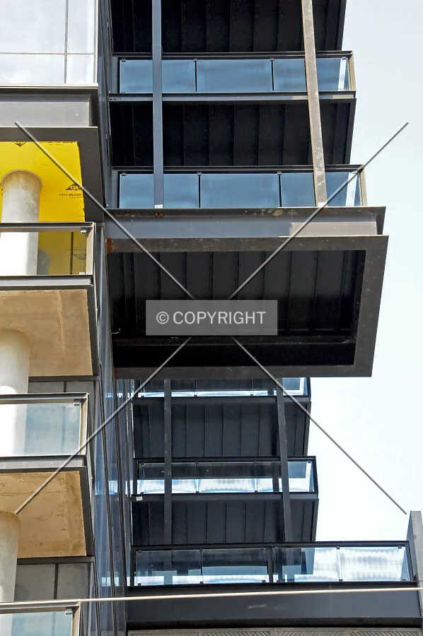 Balconies and terraces on the east facade