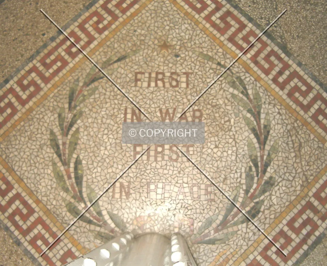 Tile work on the inside floor of the entrance area