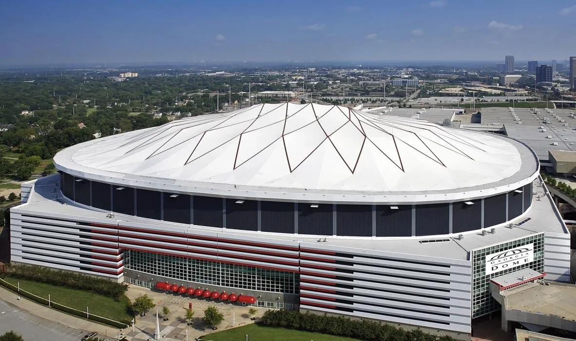 Aerial view from Mercedes-Benz Stadium