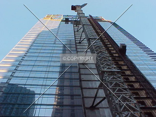 Looking up at the western facade from Dearborn Street