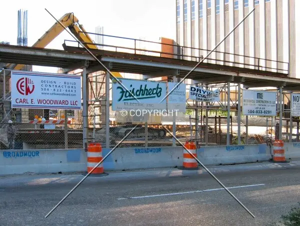 Project partners' boards along Poydras Street