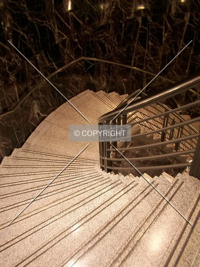 Looking down the staircase