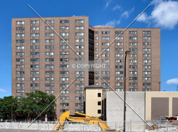 View to the west from 3rd Avenue, HUD Building demolition nearing completion
