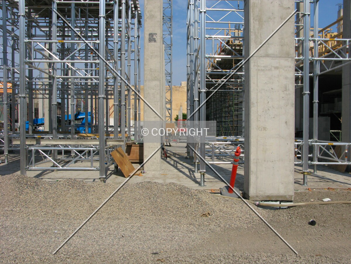 Concrete columns from Hennepin Avenue