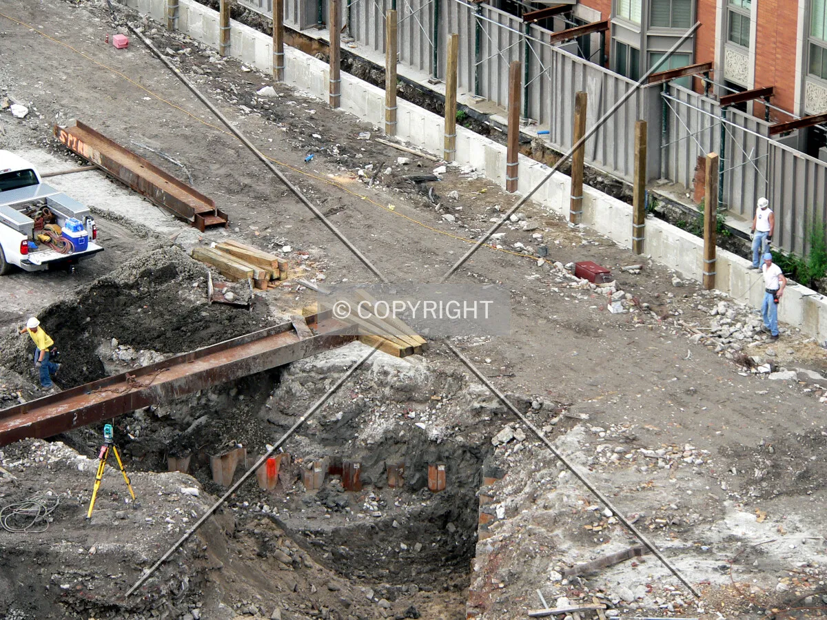 Working in the northwest corner of the site