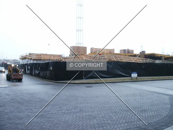 Forklift truck driving around the site; 2 January 2004