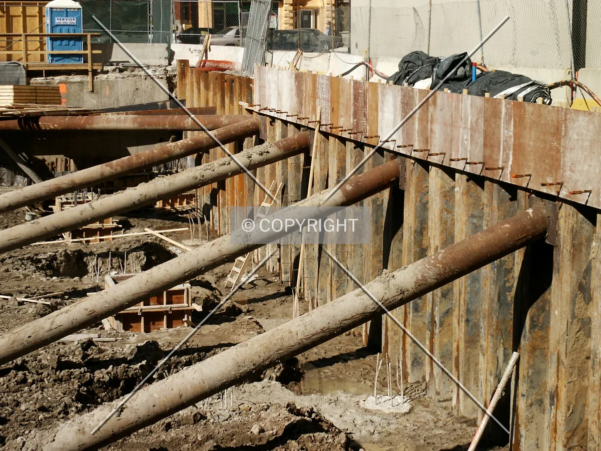 Shoring wall on the east side
