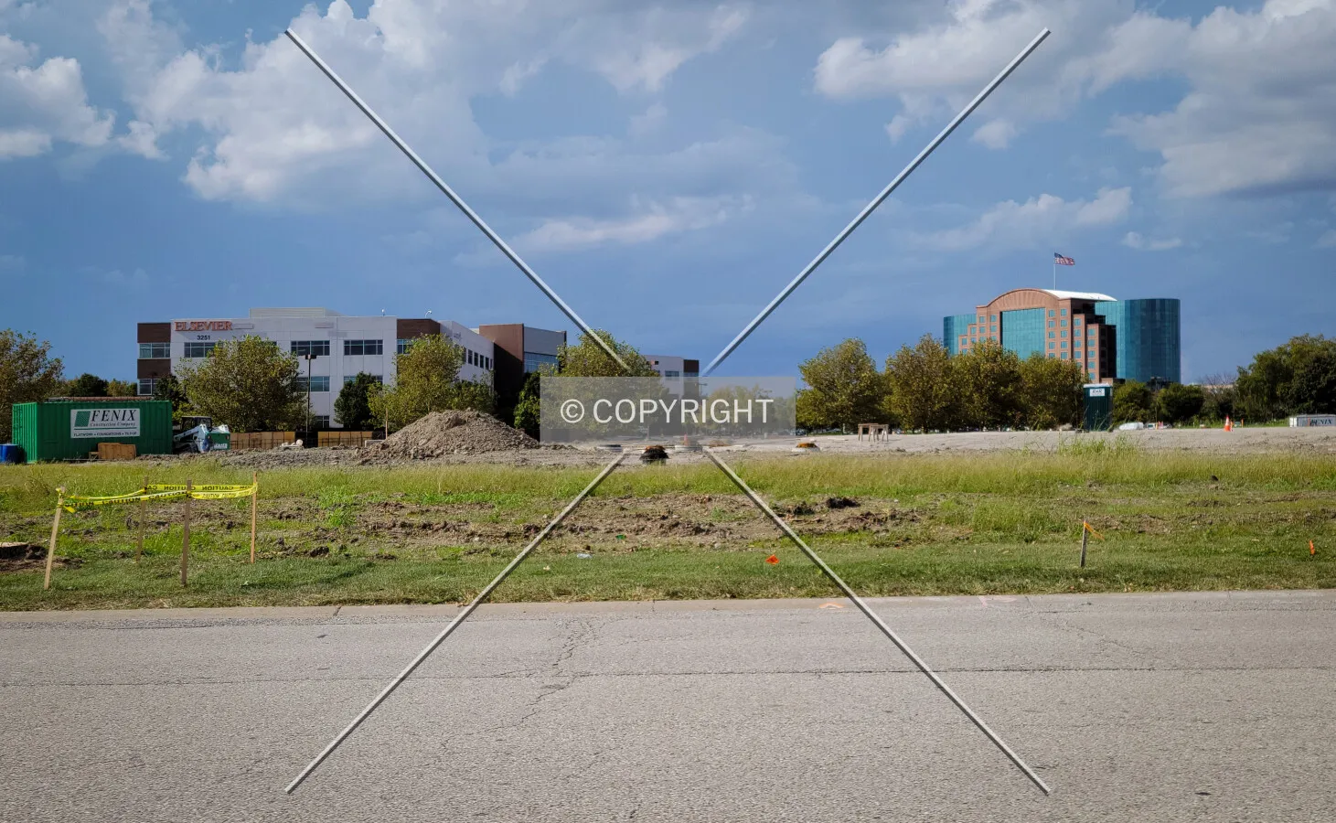 From the southeast during construction
