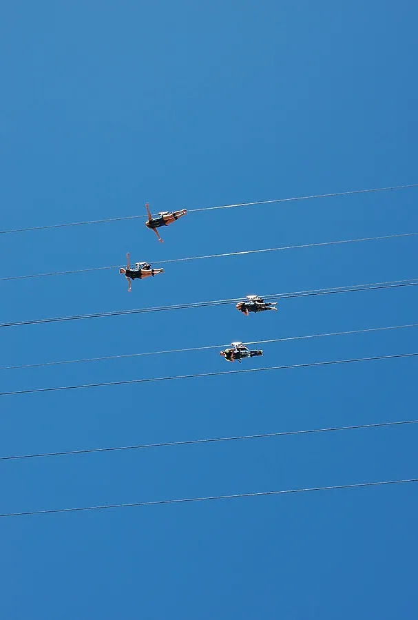 Zipline riders