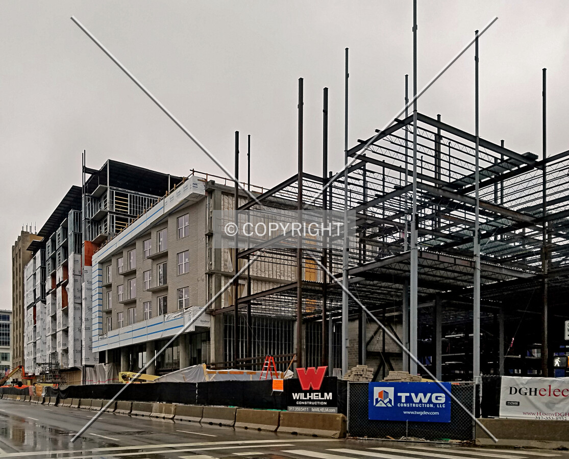 View from the southwest during construction; January 27, 2018