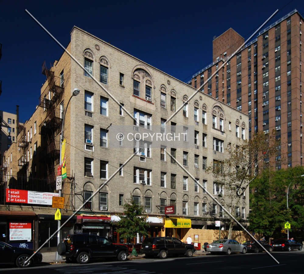 Viewed along Amsterdam Avenue