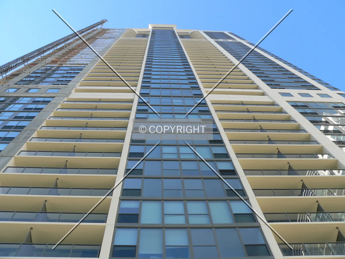 Looking up at the southern facade
