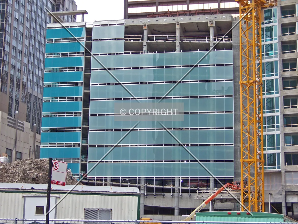 Parking garage from the east