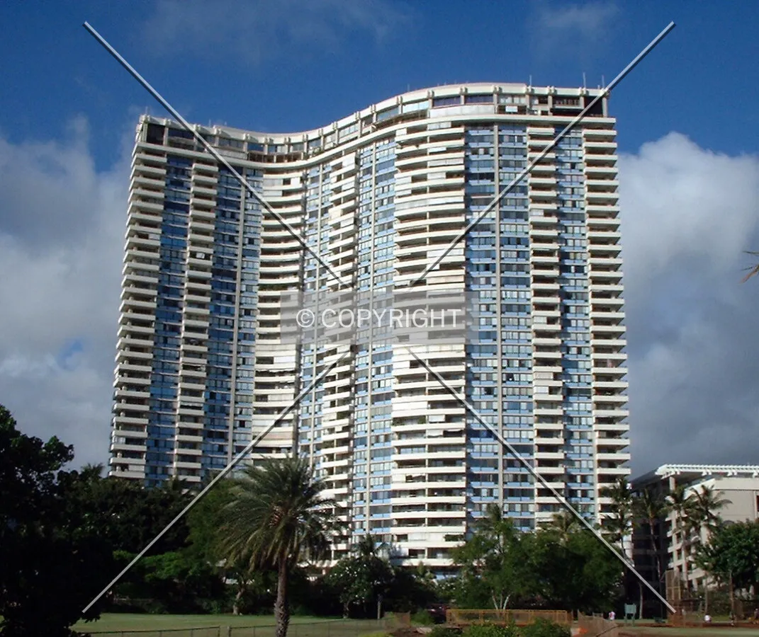 View to the north from the Ala Wai Canal