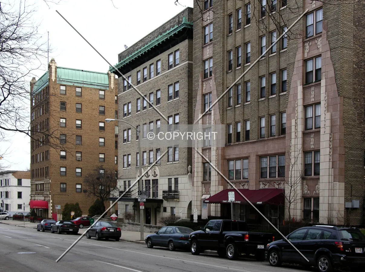 View from the southwest across North Prospect Avenue