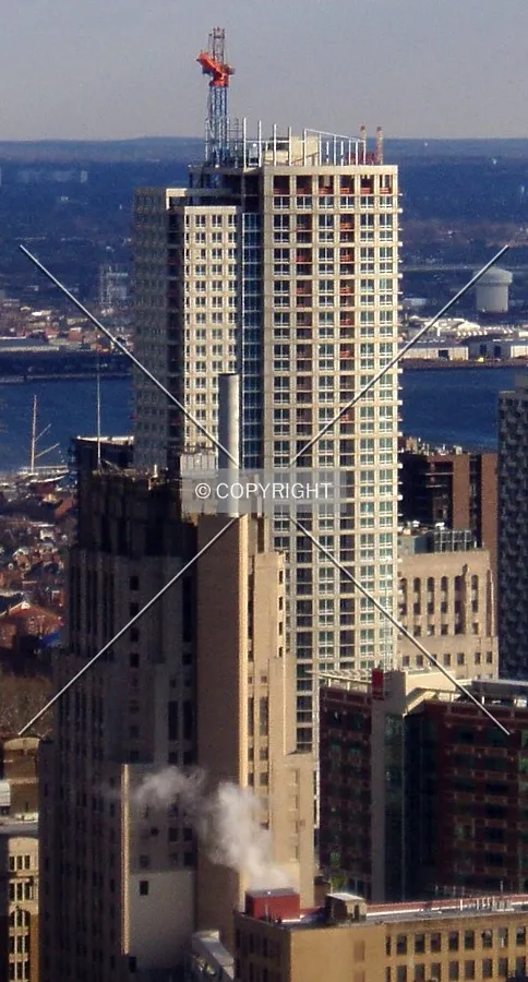 Beginning work on the crown can be seen in this view from the City Hall observation deck