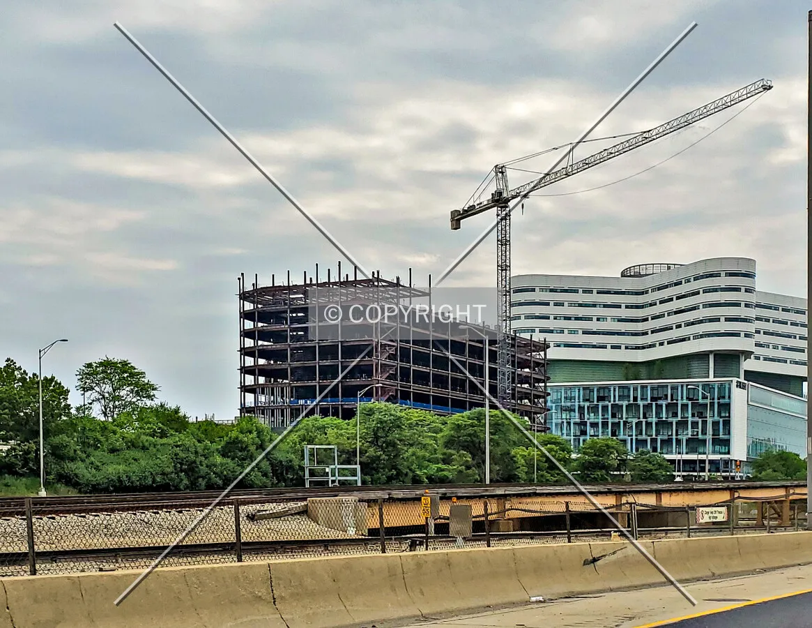 Northeast view during construction; June 20, 2020